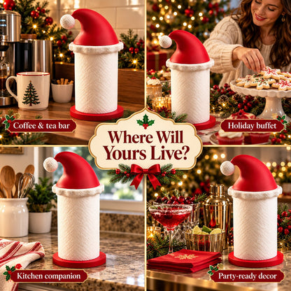 🎅 Santa Hat Paper Towel Holder