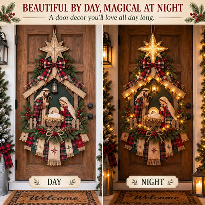 🔥Buy 2 Get 20% OFF🔥DIY Lighted Christmas Nativity Scene Door Hanging Kit 🎄