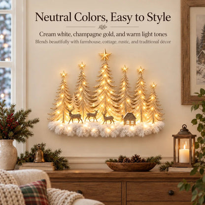 🎄Lighted Christmas Woodland Forest Wall Decor