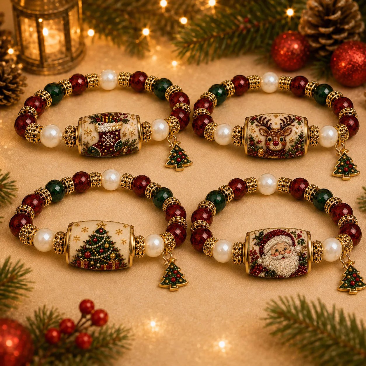 💥 Last Day 49% OFF – 🎄  Christmas Magic Collection Bracelet – Limited Edition Holiday Charm Bracelet