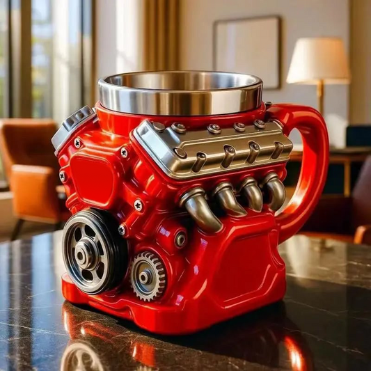 🏎️ Automotive Engine Pattern Mug | Novelty Home & Office Cup