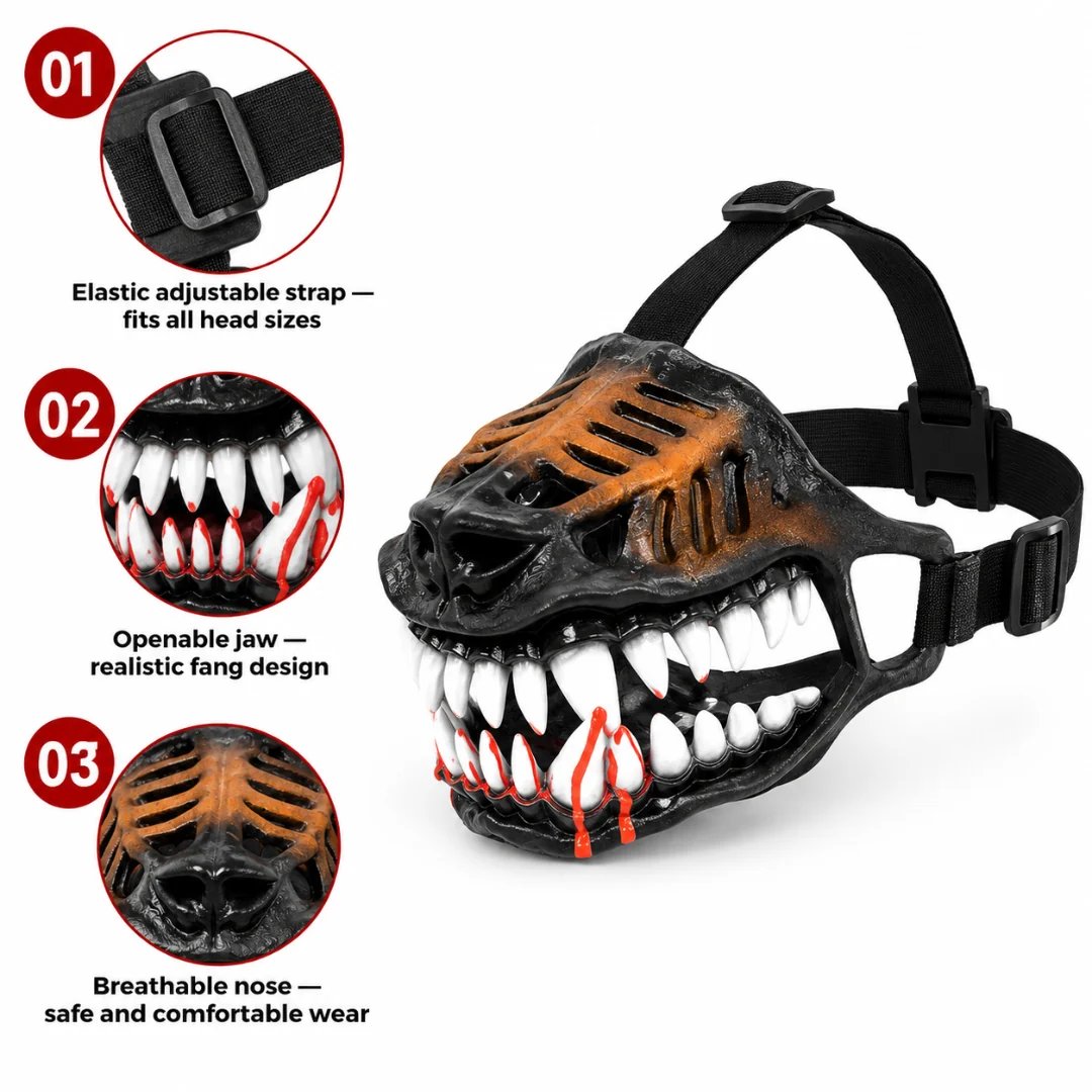 🎃 Early Halloween Sale 50% Off 🔥 Hell Hound Monster Dog Muzzle
