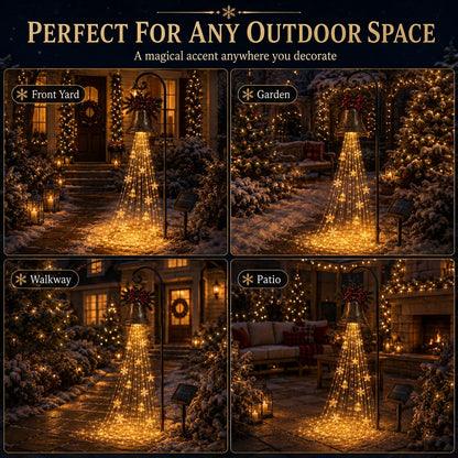 🔥Buy 2 Get 20% OFF🔥🎄 Christmas Bell Cascade Solar Yard Light✨