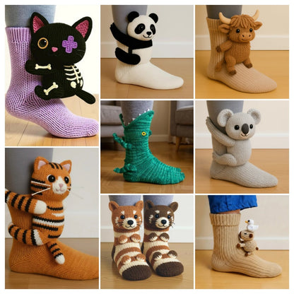 🎅Limited Sale 53% Off 🎄3D Knit Animal Socks