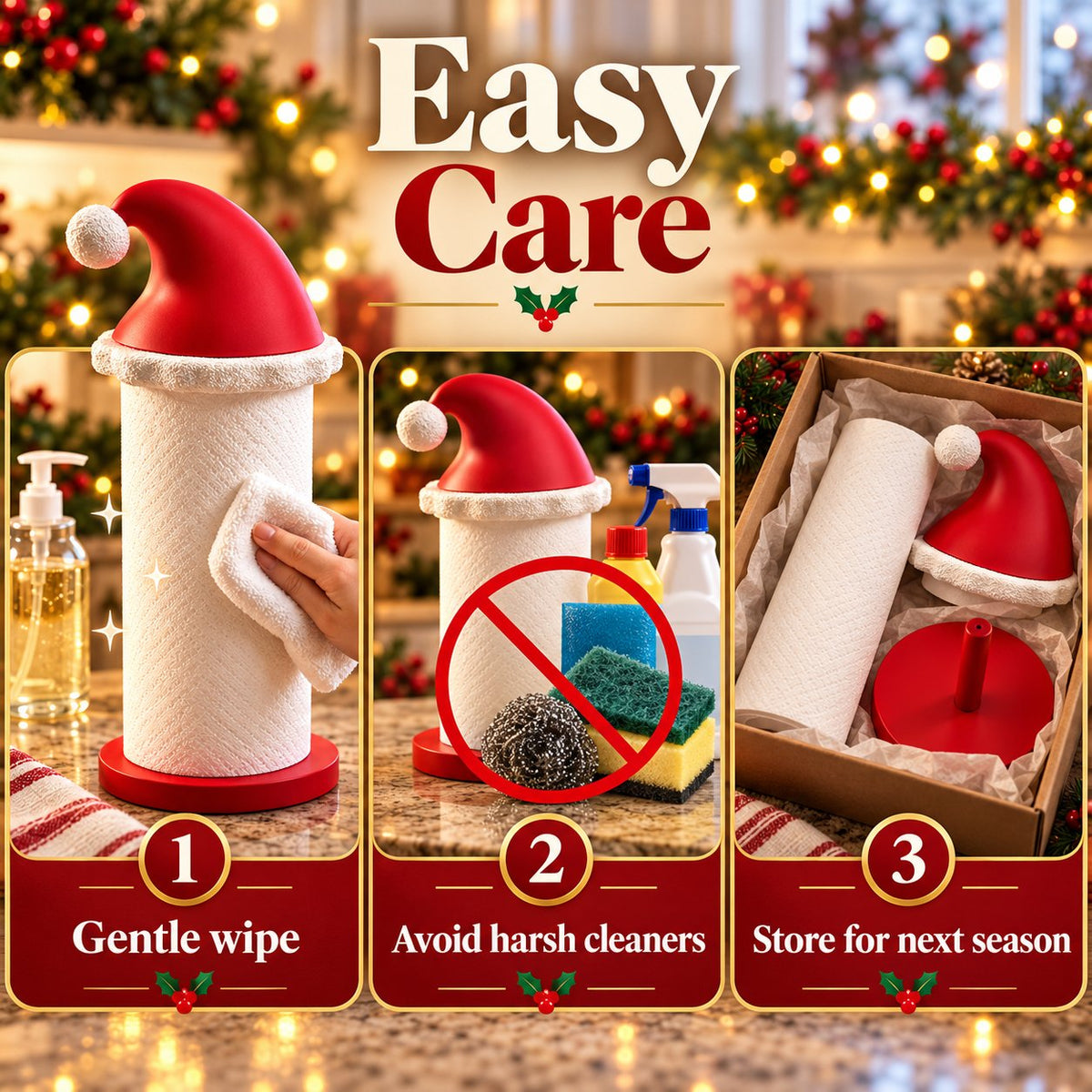 🎅 Santa Hat Paper Towel Holder