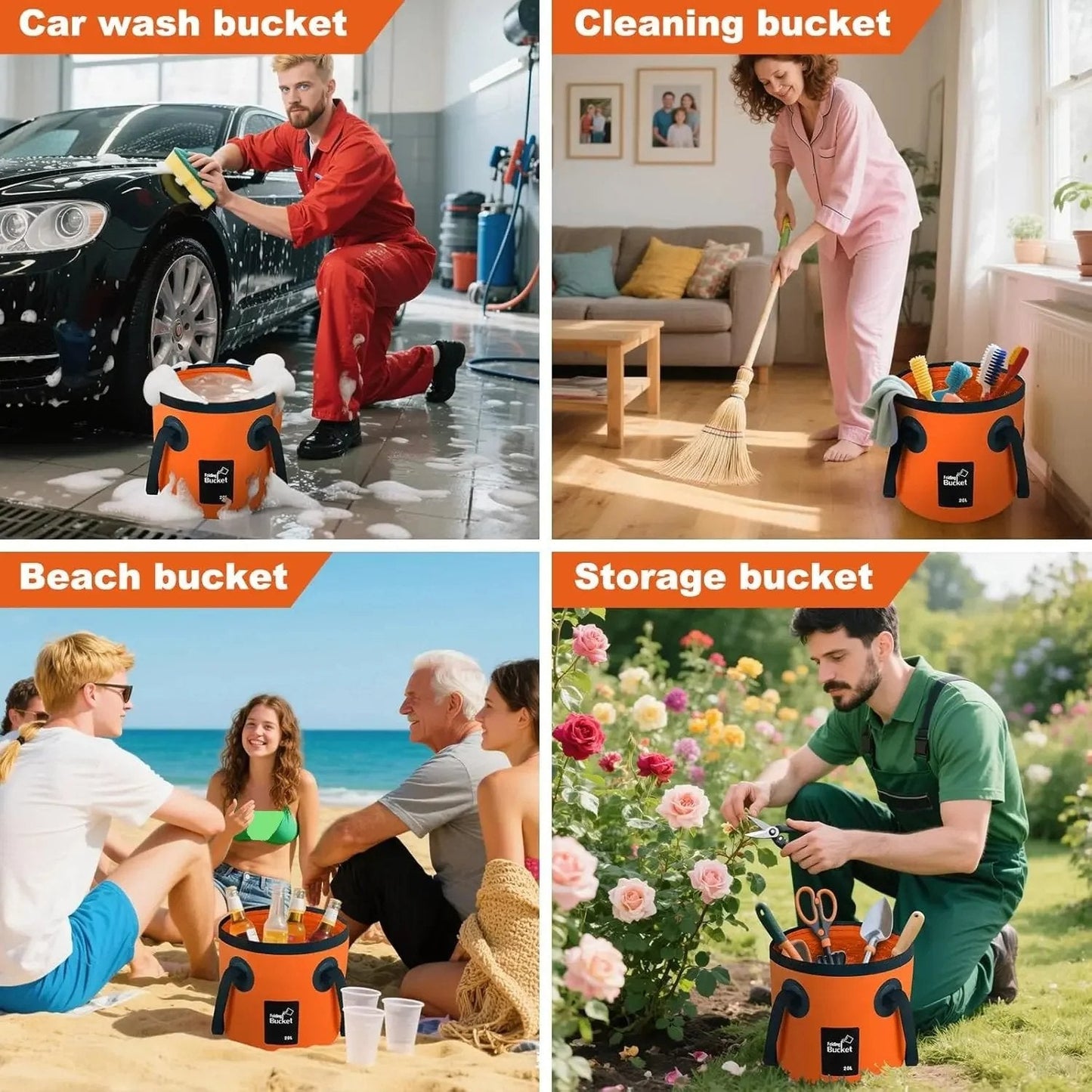 ⏰Limited Stock 50% OFF🧺💦🎣Portable Foldable Water Bucket - Perfect for Fishing, Camping, Traveling!!