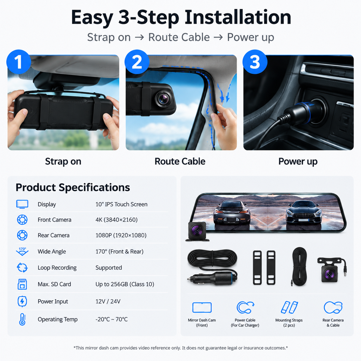 💥50% OFF 🚗🎥Dual-Lens Rearview Mirror Dash Cam