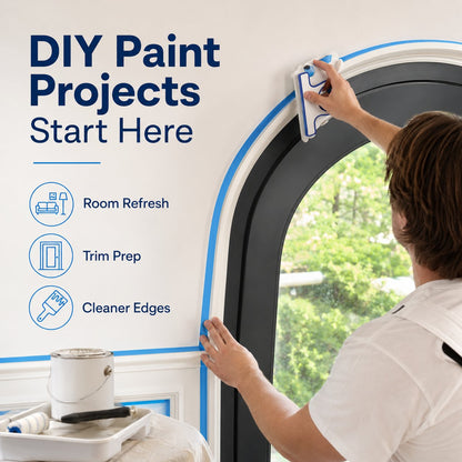 Easy Painter’s Tape Applicator Tool.Tape faster. Cut cleaner. Paint with straighter edges.
