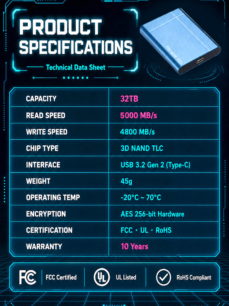 [Mobile and PC compatible] High-speed solid-state drive