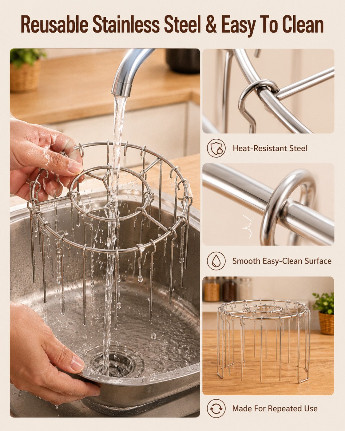 Heat-Resistant Vertical Skewers Clavo Air Fryer Rack