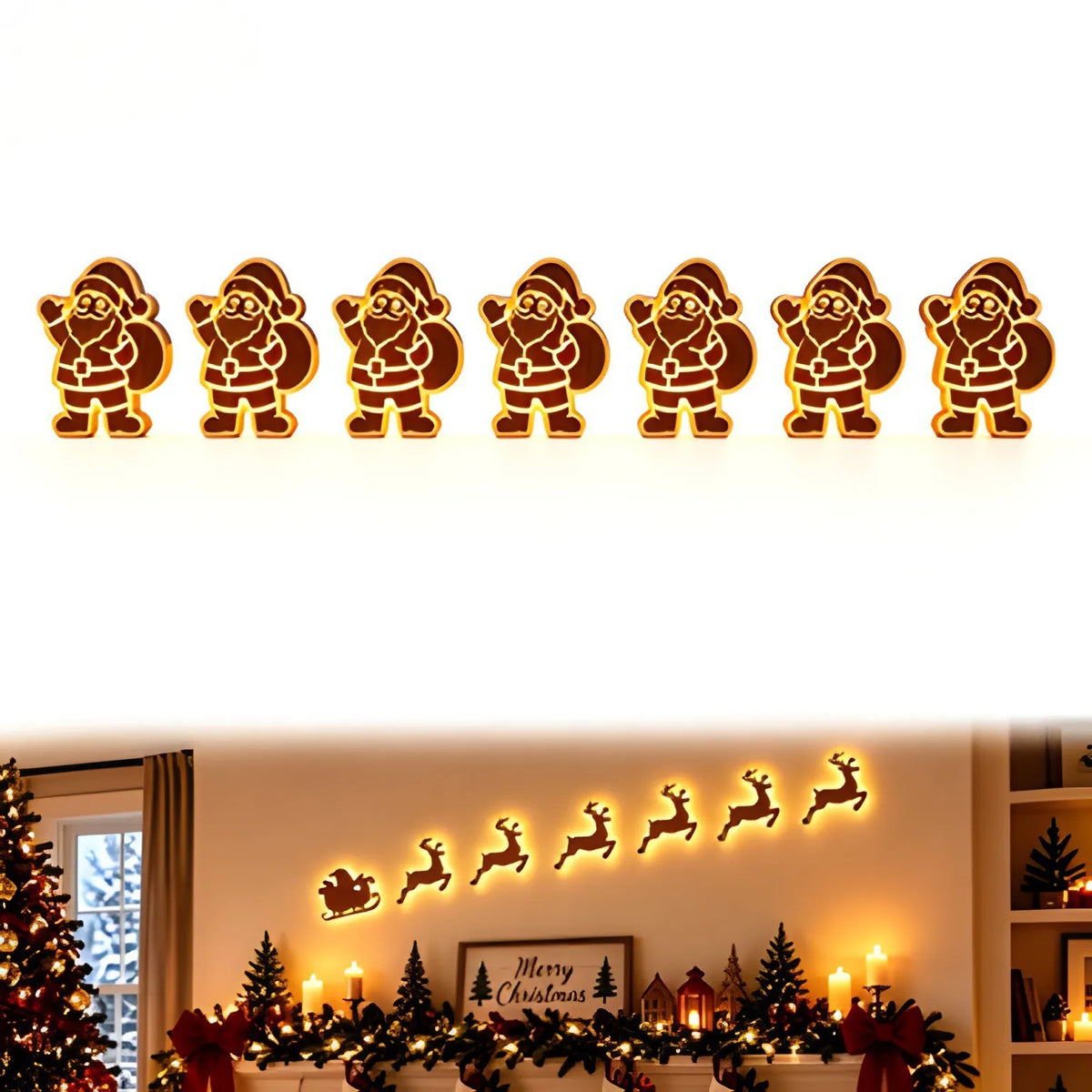 🎄 LED Reindeer Wall Decorations - ✨Festive Christmas Lighting