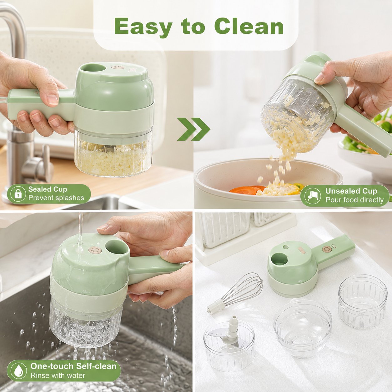 Wireless All-In-One Multi Kitchen Prep Tool  Cordless Food Processor For Slicing, Mincing, Peeling & Whipping