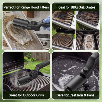 Drayvorx 2-in-1 Cordless Electric Grill Brush, Spin Scrubber with 3-Speed Motor for BBQ Cleaning