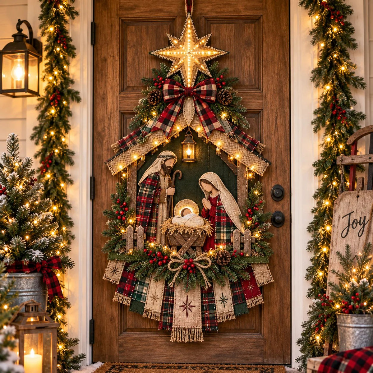🔥Buy 2 Get 20% OFF🔥DIY Lighted Christmas Nativity Scene Door Hanging Kit 🎄