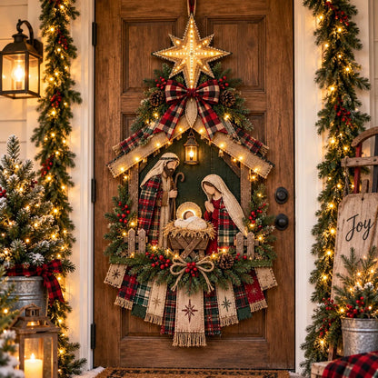 🔥Buy 2 Get 20% OFF🔥DIY Lighted Christmas Nativity Scene Door Hanging Kit 🎄