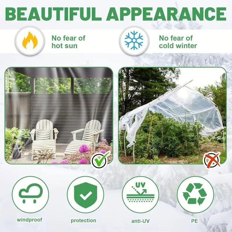 💦🌊 Clear Waterproof Tarp – Keep Rain Out Without Blocking the Light
