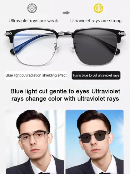 Auto-focus blue light blocking reading glasses