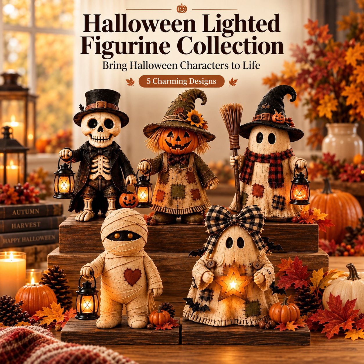 🎁LAST DAY 49% OFF🔥🎃Vintage Halloween Lighted Figurine Collection
