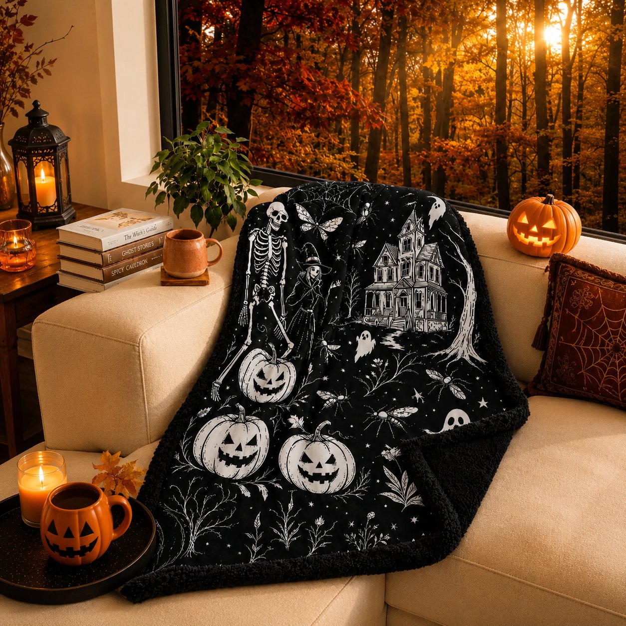 🔥Last Day 48% OFF - 🎃👻Trick Or Trace Halloween Coloring Blanket🎨