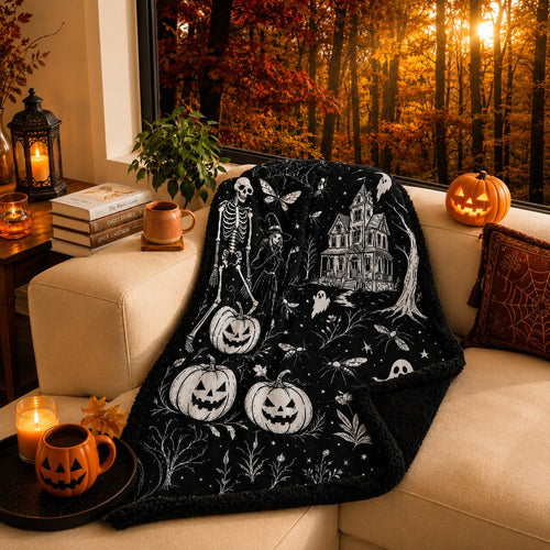 🔥Last Day 48% OFF - 🎃👻Trick Or Trace Halloween Coloring Blanket🎨