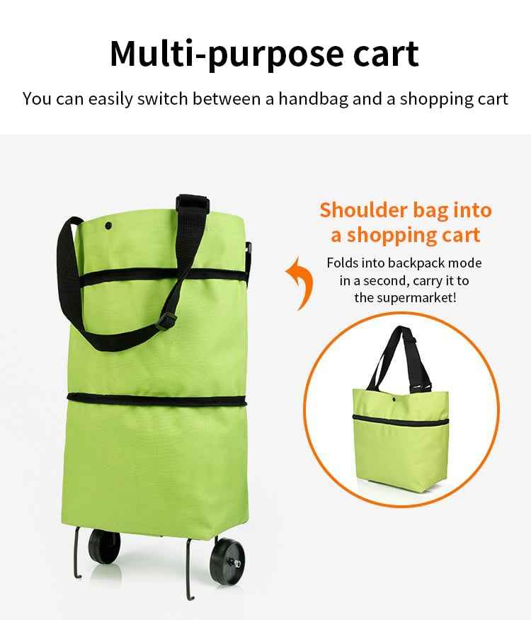 🛍️✨ 🔥LIMITED-TIME SALE🔥 3-in-1 Convertible Rolling Shopping Tote 🛍️🛞 Hidden Wheels, Expandable Zip & 44LB Capacity