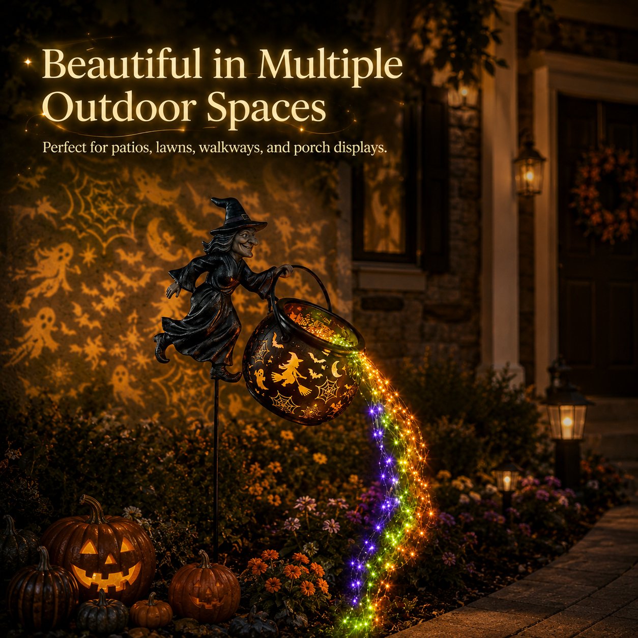 🎃 Halloween Witch Cauldron Solar Garden Light - 🧙Magical Outdoor Halloween Décor