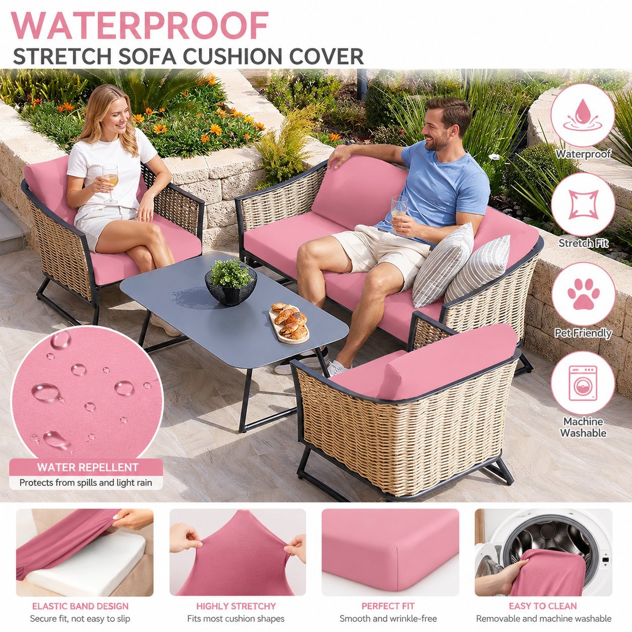 🪑 Stretch Sofa Cushion Covers — Only $9.99 Per Cover