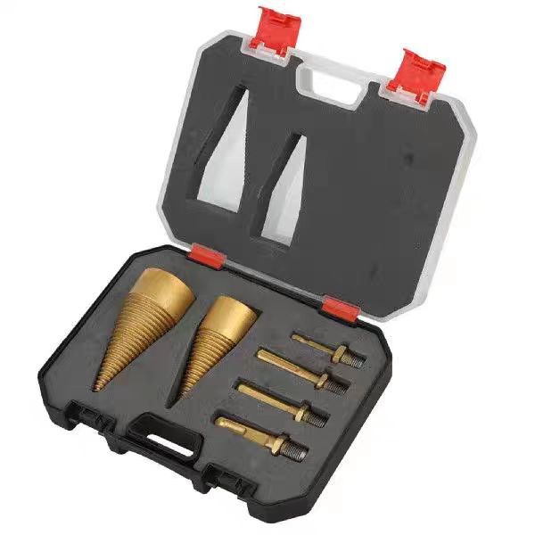 🪓 Titanium Wood Splitter | 6-Piece Drill Bit Set | Titanium Coated | Safe Axe Alternative | Protect Your Back⚡️