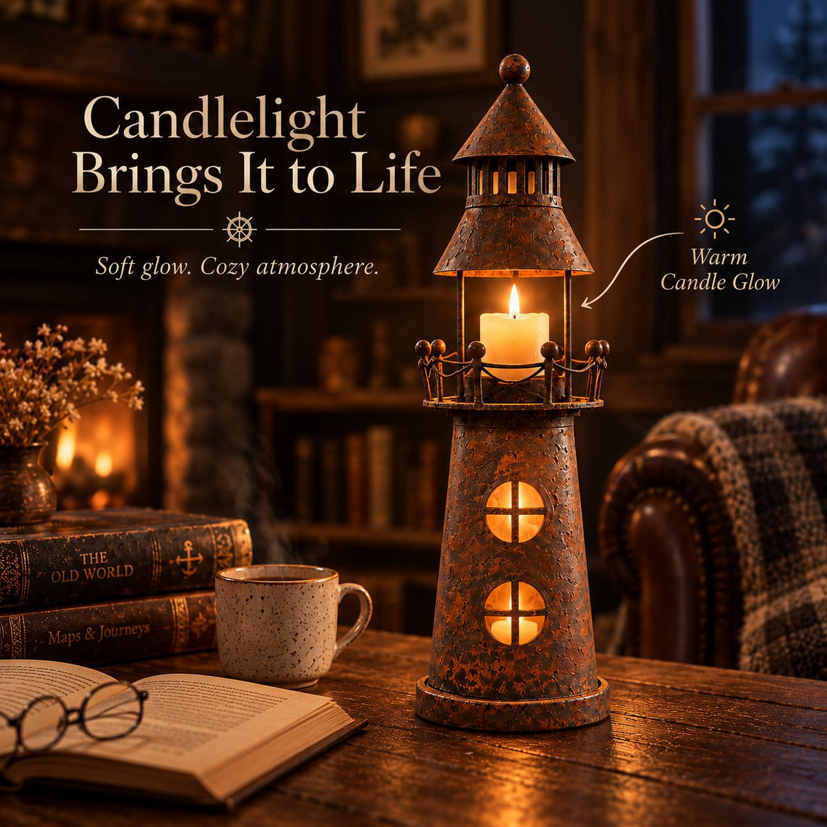 ✨ Vintage Lighthouse Candle Lantern-Bring the Warm Glow of an Old Lighthouse Home🎁