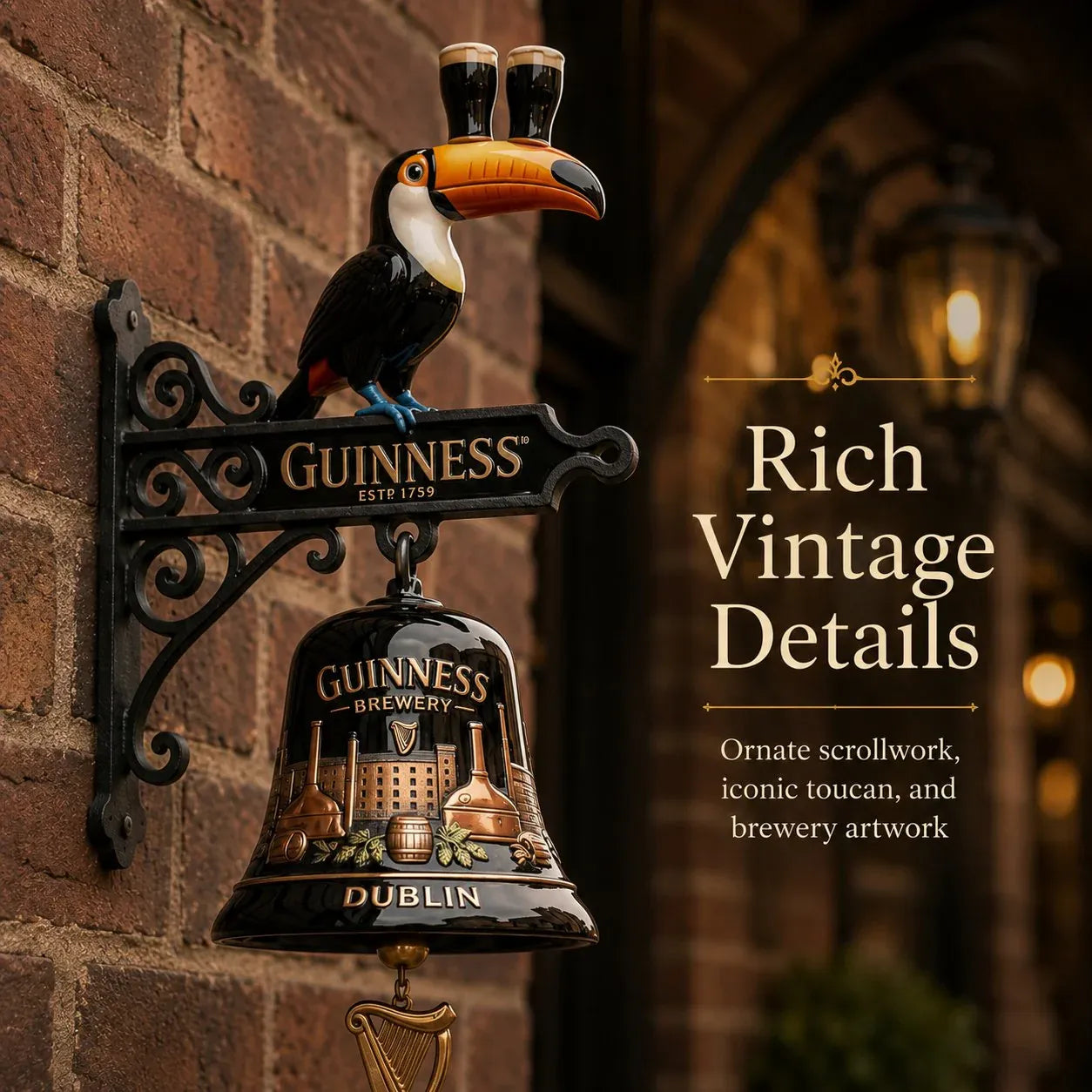 🍺Guinness Toucan Cast Iron Door Bell