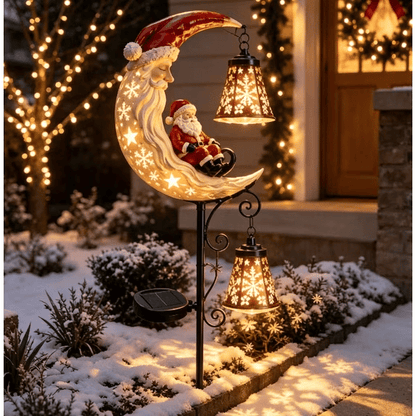 Santa’s Moonlight Lantern Solar Garden Stake