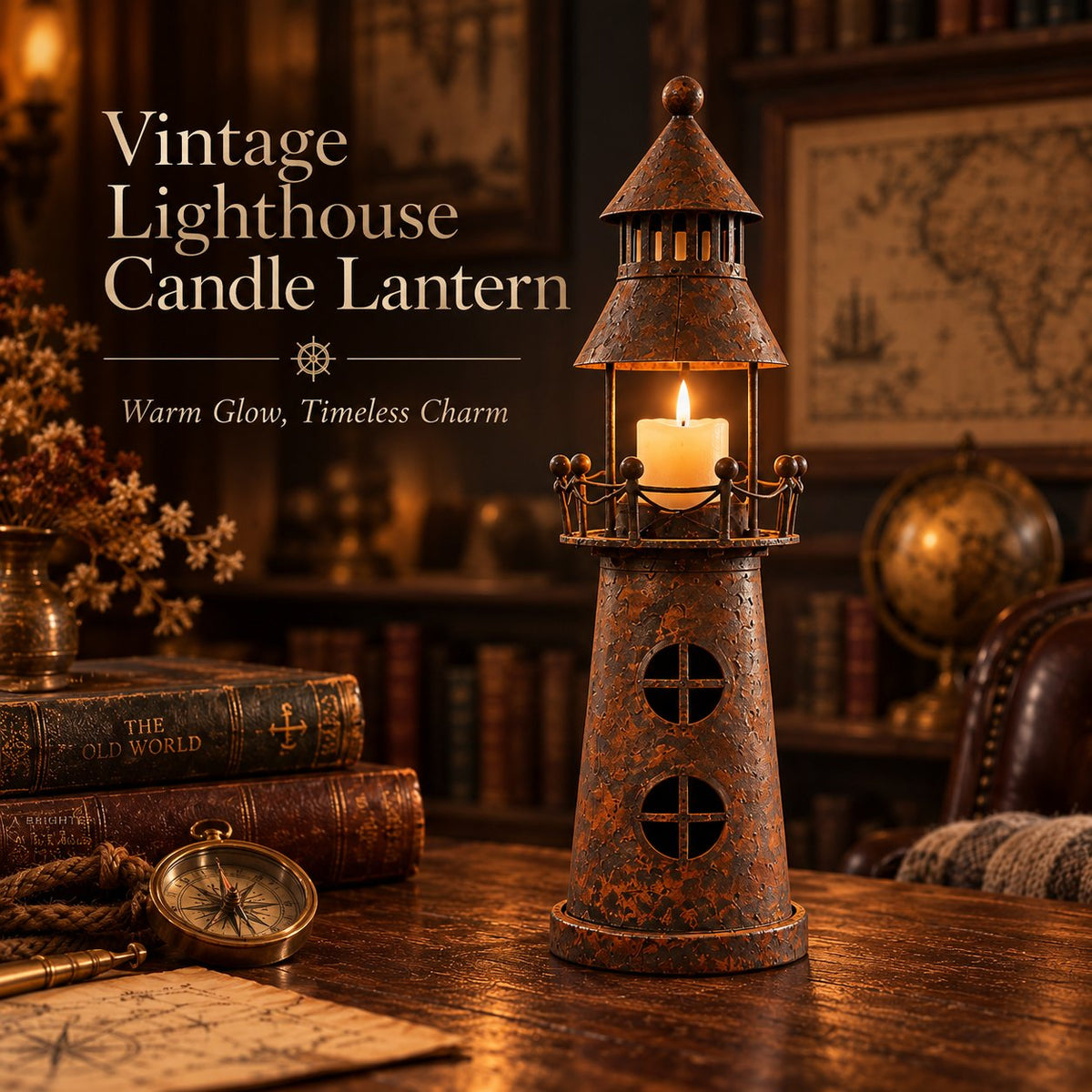 ✨ Vintage Lighthouse Candle Lantern-Bring the Warm Glow of an Old Lighthouse Home🎁