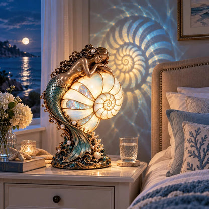 ✨ Moon Tide Mermaid Nautilus Lamp🐚✨