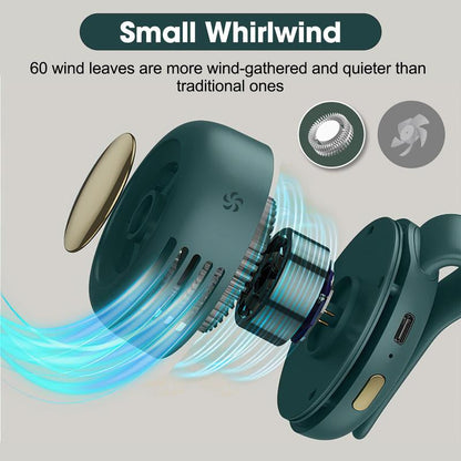 Portable Silent Mini Bladeless Electric Fan with Rotating Body and Three-Speed Adjustable Silent Cooling