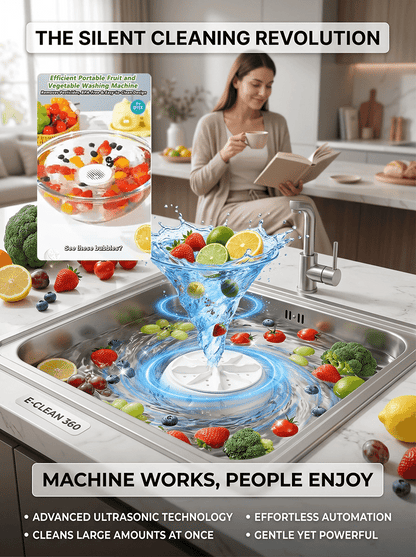 Ultrasonic Fruit Cleaner | Remove 99.9% Pesticides | Bio Tech Purifier | Silent Wash