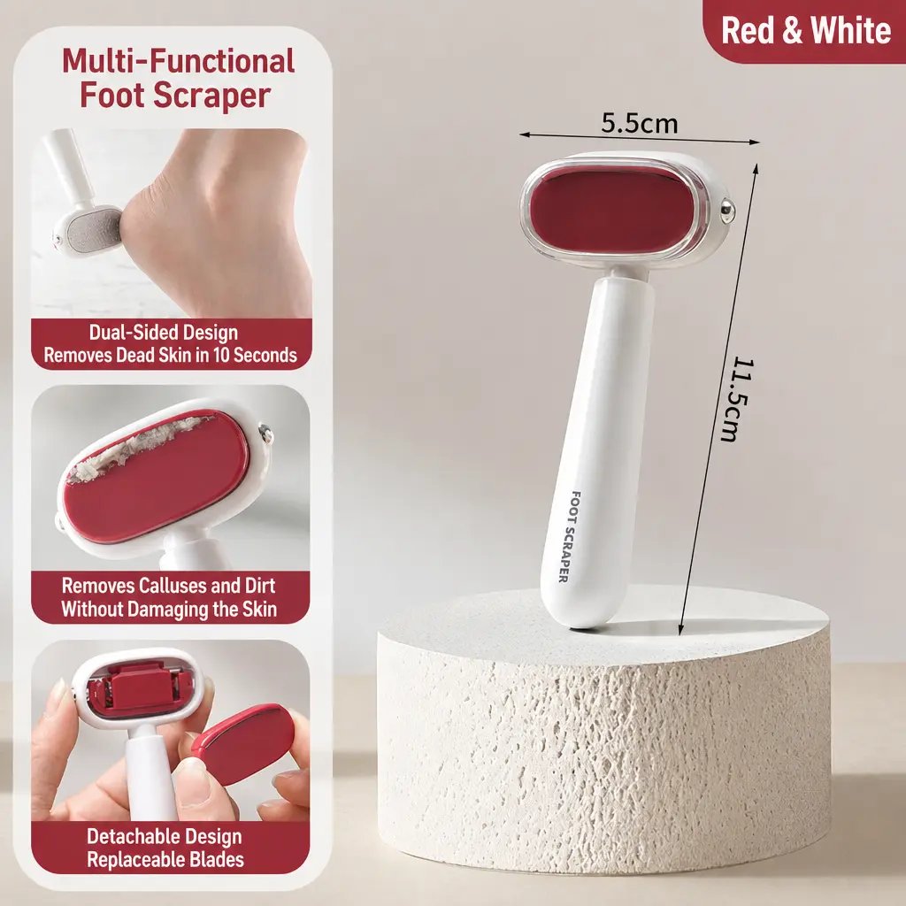 Dual‐Sided Foot Callus Remover, Replaceable Stainless Steel Blade Foot Scraper 🦶