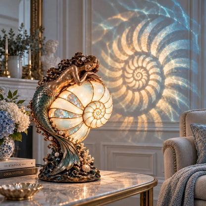 ✨ Moon Tide Mermaid Nautilus Lamp🐚✨