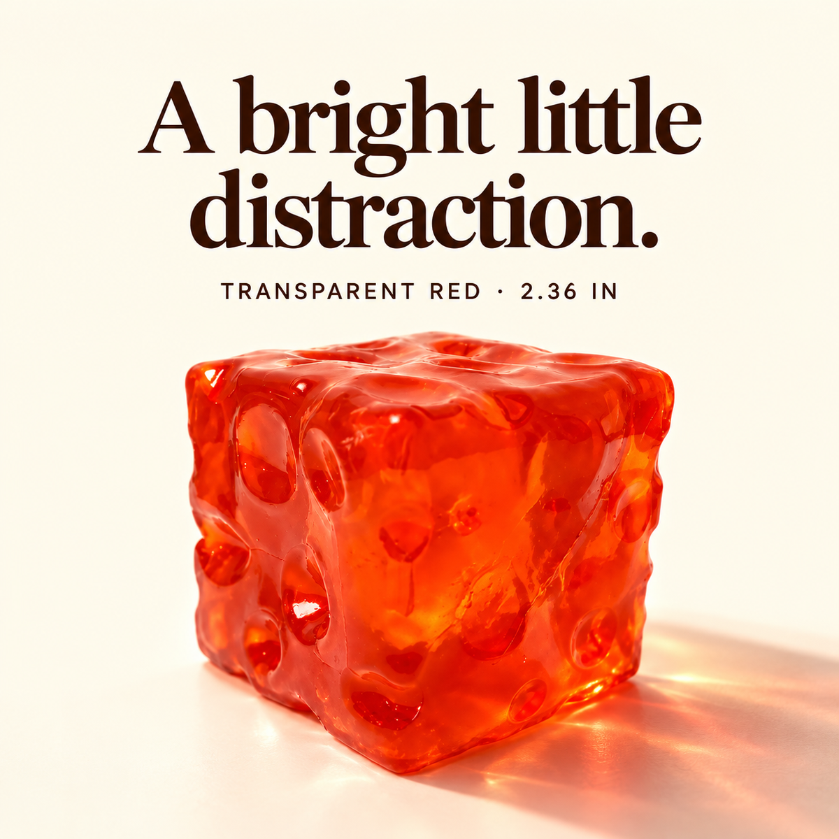 Transparent red 2.36-inch cheese cube squishy