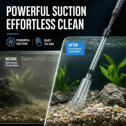 🐠50% OFF NOW! Electric Aquarium Gravel Cleaner – Powerful Suction Fish Tank Vacuum Siphon, Easy Gravel Cleaning & Water Changing, Automatic Aquarium Maintenance Tool