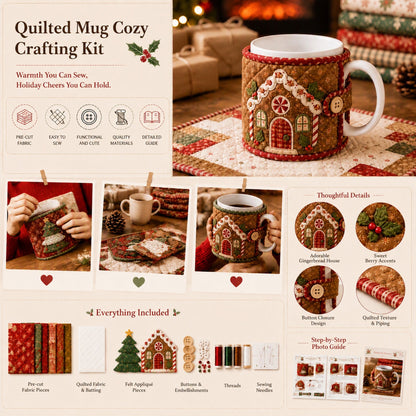 DIY Christmas Mug Cozy Sewing Kit ✨ 9 Festive Designs for Standard‑Size Mugs