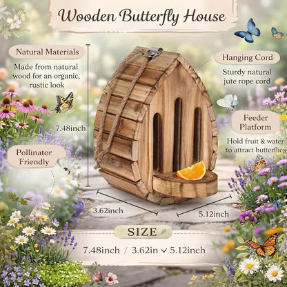 🔥 LAST DAY 50% OFF - 🦋 Handmade Butterfly House with Feeder Station