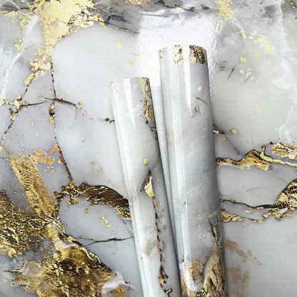Gold Marble Pattern Self-Adhesive Wallpaper Roll