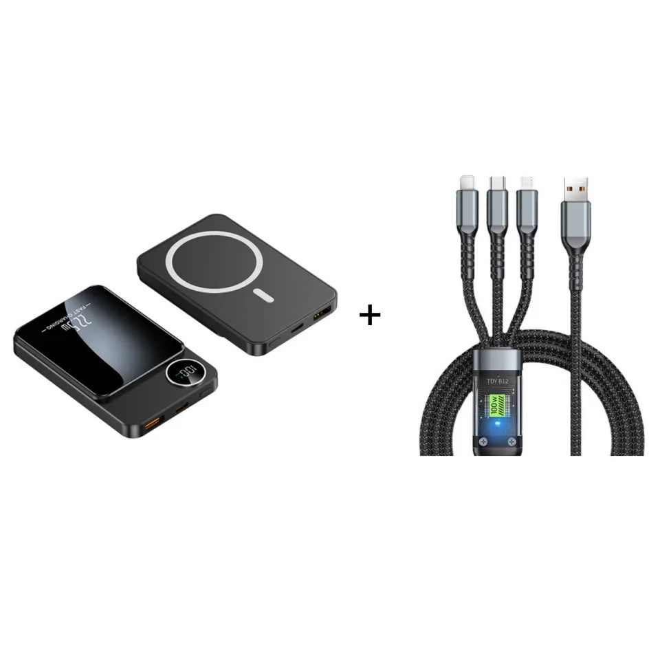 🔋✨Professional Magnetic Charger for Travelers & Professionals 🧲| 22.5W Wired & 15W Wireless | 10,000 mAh | Fast Delivery💥