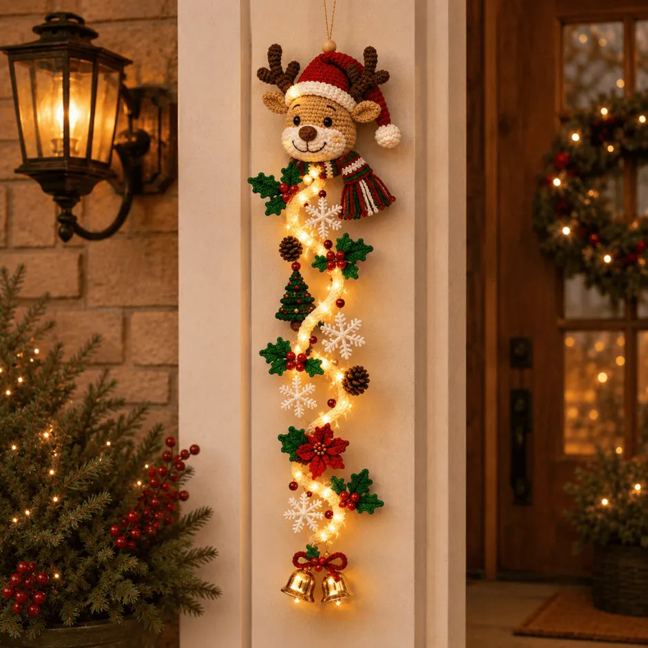 🔥Last day with huge discounts!– 🎄Glowing Christmas Door Hanger | 6 Festive Lighted Designs with Warm Glow, Dimensional Details & Space-Saving Vertical Décor ✨