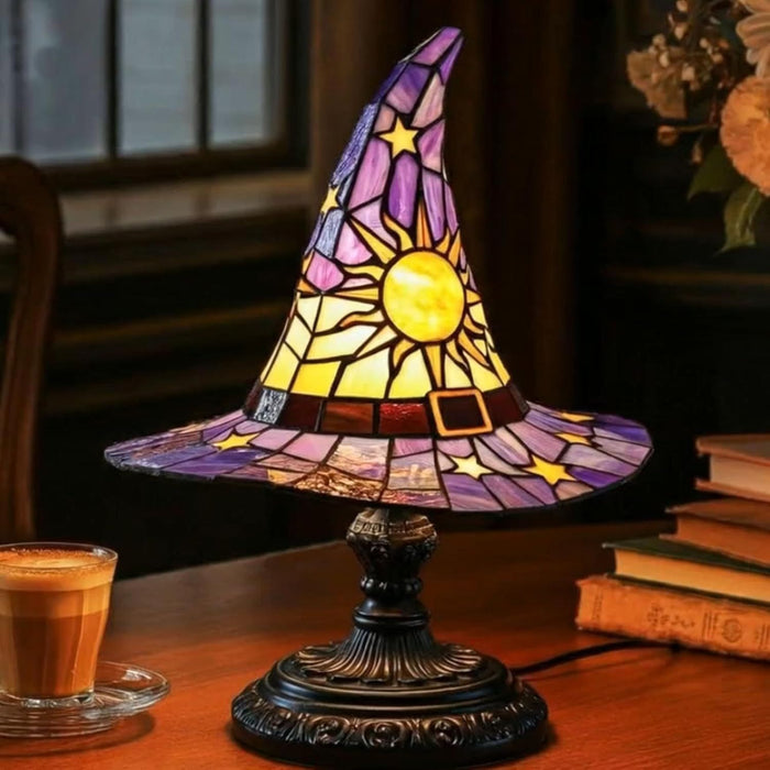 Purple celestial witch hat lamp