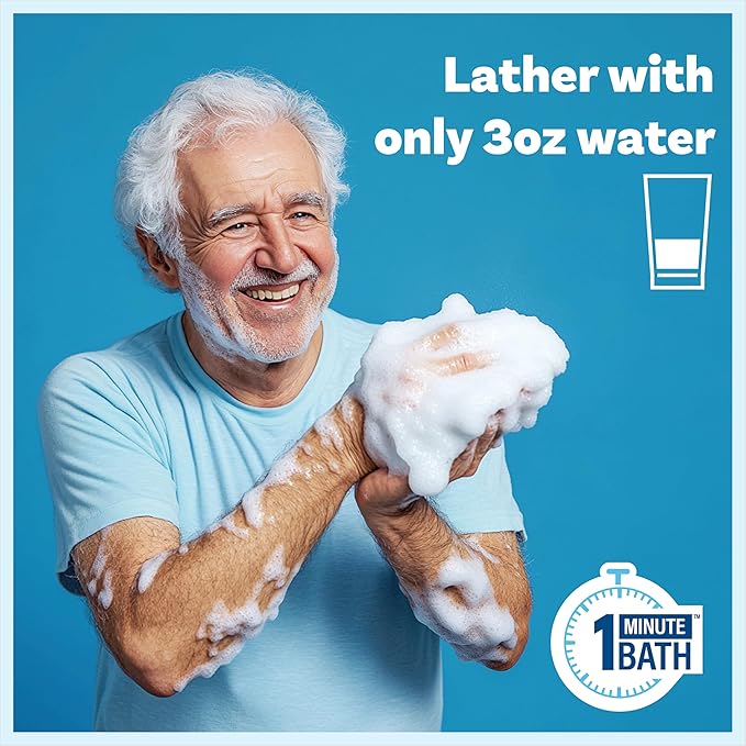 💯Disposable Rinse Free Bathing Wipes - 25 Pack - All-in-1 Single Use Shower Wipes, Simply Dampen, Lather, and Dry Without Shampoo or Rinsing💧
