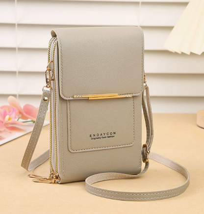 【Multi-Functional Touchscreen Zipper Pouch】Smart Touch Crossbody: 1S access to phone, No more dropped screens!