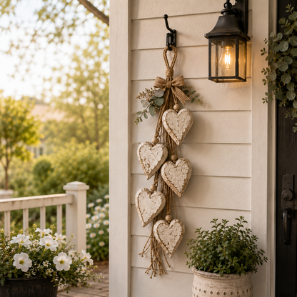 🤎 Handcrafted Hanging Heart Wall Decor – A Heartwarming Gift for Every Home