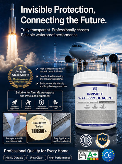 🚀 This aerospace-grade waterproofing agent uses a 99% high-concentrate formula. ⏱️ It penetrates deep into cracks and forms a protective film within minutes, ✨ dries completely invisibly, and 🏠 effortlessly stops water seepage on roofs and walls.