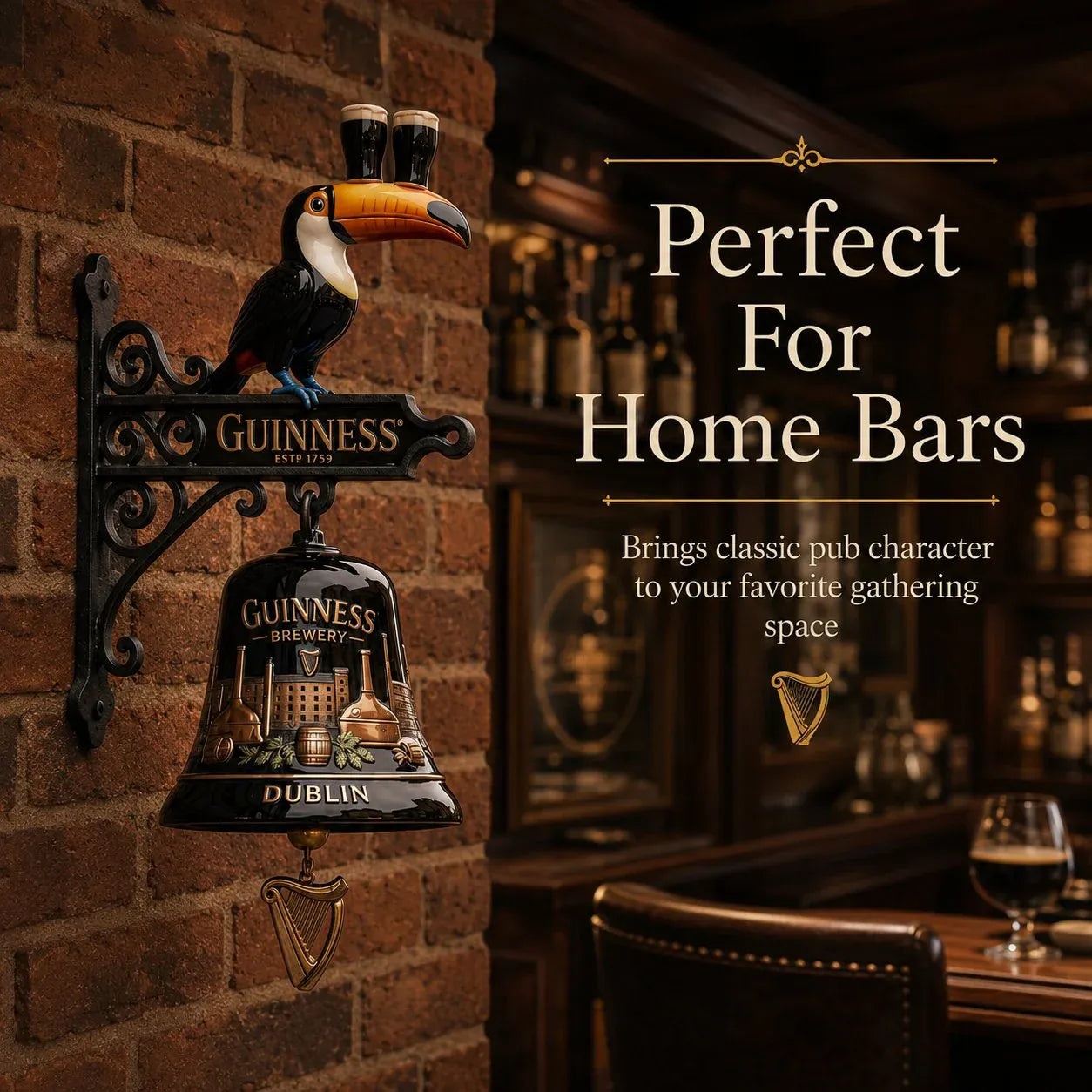 🍺Guinness Toucan Cast Iron Door Bell